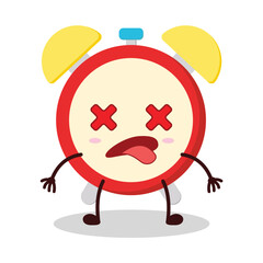 cute fainted expression of clock cartoon character