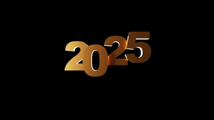 Stylish and elegant 3D rendering of the year 2025 in golden typography, isolated on a minimalistic light background. Perfect for New Year’s celebrations, holiday designs, and future-themed projects.
