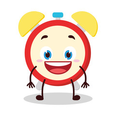 cute happy expression of clock cartoon character