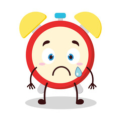 cute nervous expression of clock cartoon character