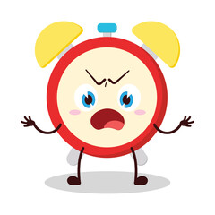 cute why expression of clock cartoon character