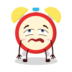 cute bored expression of clock cartoon character
