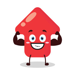 cute masculine healthy athlete expression of red arrow cartoon character