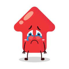 cute cry expression of red arrow cartoon character
