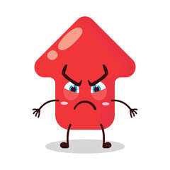 cute provoked expression of red arrow cartoon character