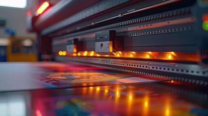 Large Format Printer Printing Vibrant Colorful Image