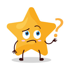 cute curious expression of star cartoon character
