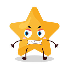 cute angry expression of star cartoon character