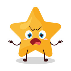 cute why expression of star cartoon character