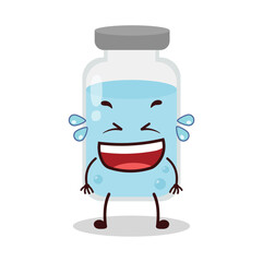 cute laugh out loud expression of medicine vial bottle cartoon character