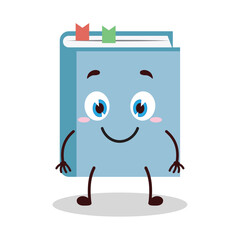 cute smile expression of blue book cartoon character
