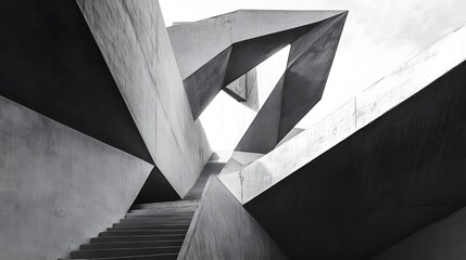 Confused geometries in contrasting black and white tone