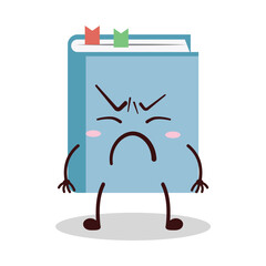 cute annoyed expression of blue book cartoon character