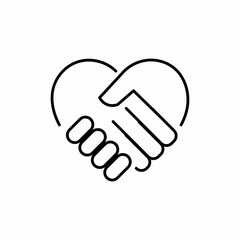 hand palm care love icon sign vector