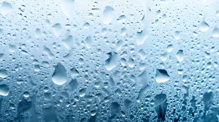 Cool frozen texture of water droplets on a window pane