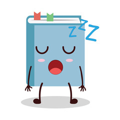 cute rest expression of blue book cartoon character