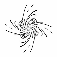 Dynamic swirling lines creating abstract vortex shapes