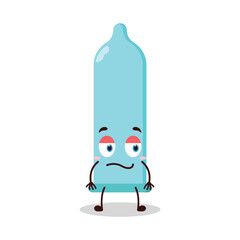 cute silent expression of condom cartoon character