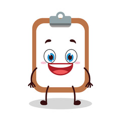cute happy expression of clipboard cartoon character