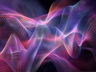 Fototapeta premium Digital lines of light dancing in a rhythmic pattern