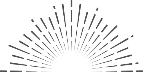 Obraz premium Sunrise burst black line icon. Vintage emblem