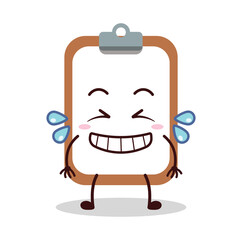 cute pleased expression of clipboard cartoon character