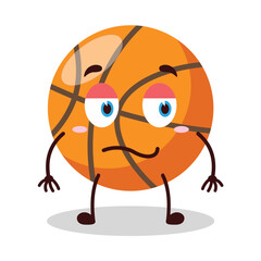 cute silent expression of basket ball cartoon character