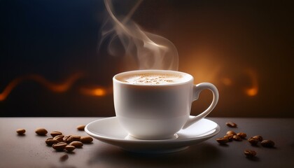 cup of coffee with beans