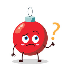 cute curious expression of Christmas ball cartoon character