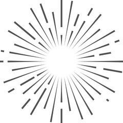 Radial sunburst decorative retro icon. Firework symbol