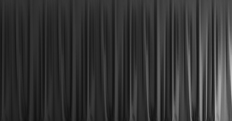 Black curtain pattern. Black theater curtain that dropped down as a straight line. Background for inserting text, empty spaces. Black curtain background decoration wallpaper.  © adobedesigner