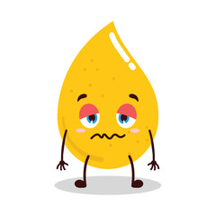 cute nope expression of gold drop cartoon character