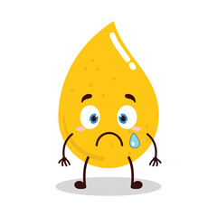 cute nervous expression of gold drop cartoon character