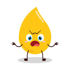 cute why expression of gold drop cartoon character