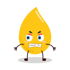 cute angry expression of gold drop cartoon character
