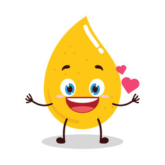cute fall in love expression of gold drop cartoon character