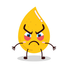 cute provoked expression of gold drop cartoon character