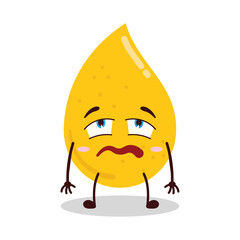 cute bored expression of gold drop cartoon character