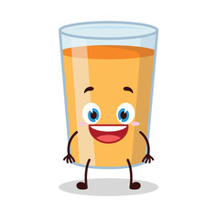 cute happy expression of orange juice cartoon character
