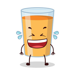 cute laugh out loud expression of orange juice cartoon character