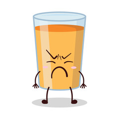 cute annoyed expression of orange juice cartoon character