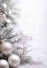 A subtle Christmas-themed background with delicate festive elements framing the edges. 