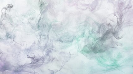 Obraz premium Ethereal wisps of smoke swirling gently in shades of pale lavender, mint green, and silver, creating a dreamy, abstract background with soft, flowing textures and mystical allure.