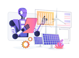AI-Based Renewable Energy Forecasting abstract concept vector illustration.