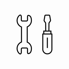 screwdriver repair(2) icon sign vector