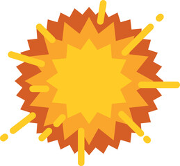 Explosion color icon. Boom effect. Bright burst