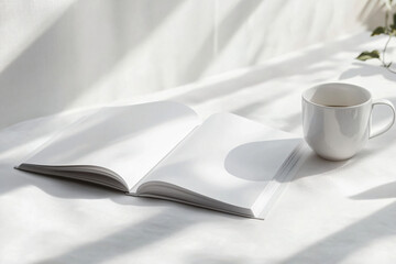 Blank Catalogue and Magazine Mockup: Minimalist Design on Gray Background