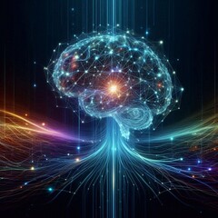 Fototapeta premium Futuristische Darstellung von Künstlicher Intelligenz