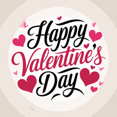 Valentine's Day Typography with Hearts