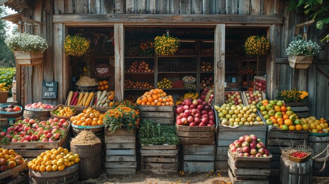 Amish market selling homemade goods, rural lifestyle